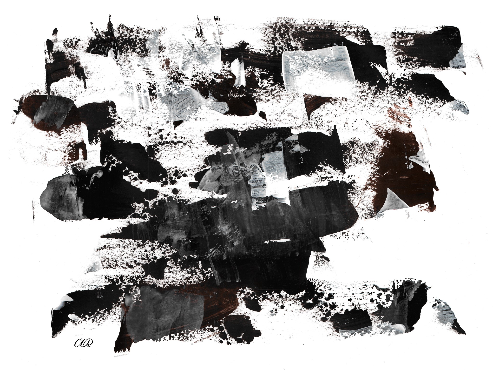 Schwarz-weiße Farbtupfer zum Bild "Aber wir gehen weiter"