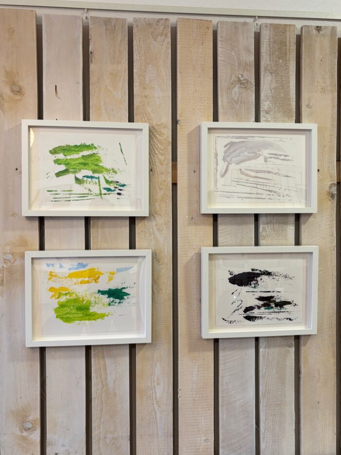 Farbstudien zum personalisierbaren Bild "Werrablick", Ausstellung in der Brot-Galerie 2026; Foto von Yvonne Lau, awo Göttingen