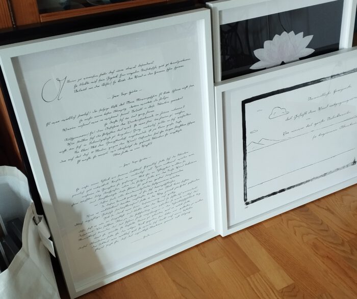 "Alleine verreisen", "Seerose", "Unendliche Horizonte" frisch gerahmt